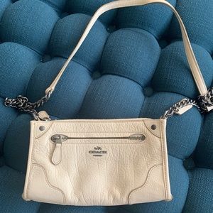 Coach Creamy White Leather Crossbody Purse